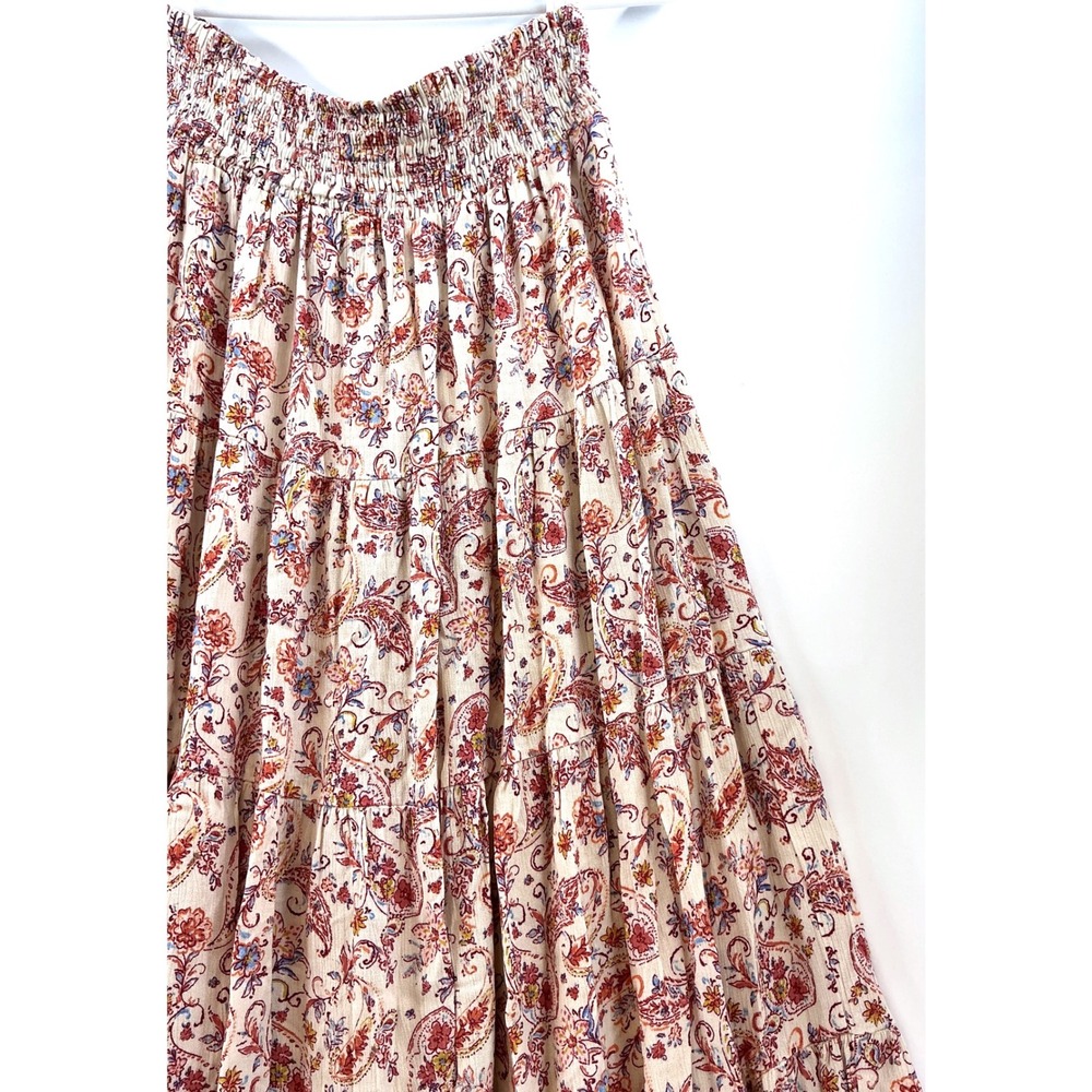 Wild Moss Boho Floral Paisley Tiered Maxi Skirt Sz S Cottagecore Peasant Prarie - Picture 9 of 9